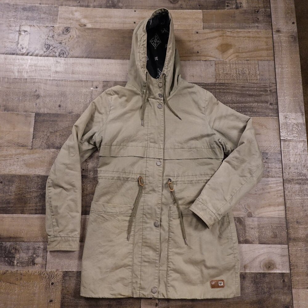 Roxy Utility‎ Hooded Jacket Women's Size Medium Olive Khaki